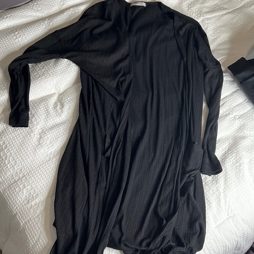 Long black cardigan